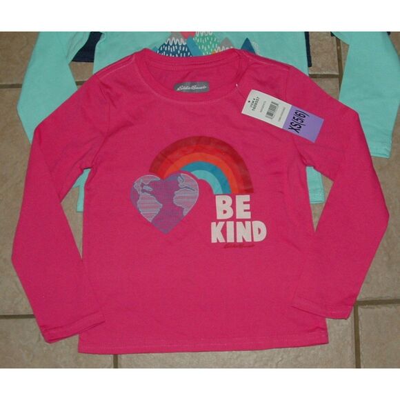 NEW Girls Sz XS (5/6) Multicolored Long Sleeve Tee Shirt 3 Pc Lot EDDIE BAUER - Picture 9 of 10